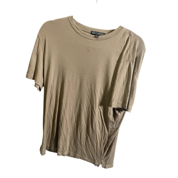 Robert Barakett Crew-Neck T-Shirt Size M Brown Stretch Casual - Picture 4 of 6